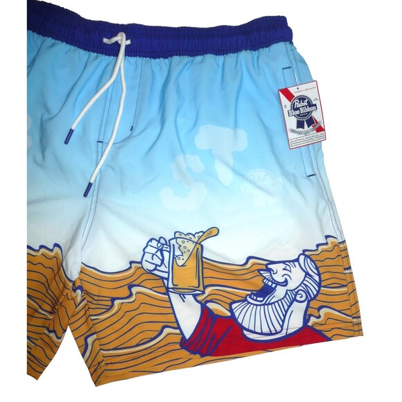 Pabst Blue Ribbon Mens Licensed Beer Board Shorts Graphic Swim Trunks 3XL NWT - Picture 4 of 7
